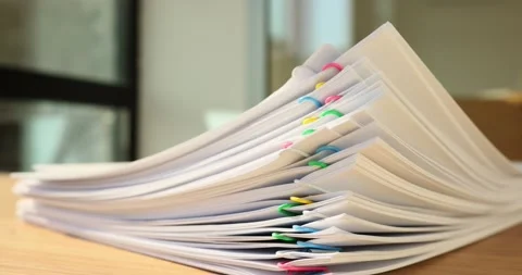 Stack overload report docs with documentation increase Video stock 233246483