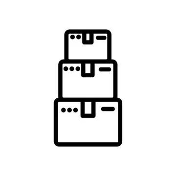The stack package icon vector outline illustration 스톡 일러스트