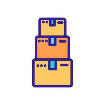 The stack package icon vector outline illustration 스톡 일러스트