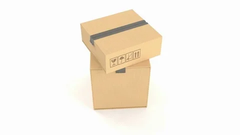 Stack of packages isolated on white background Video stock 70160808
