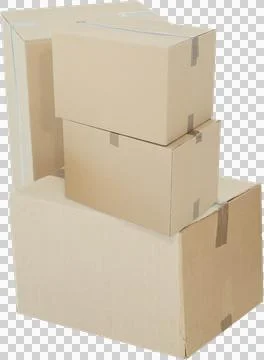 Stack of packed cardboard boxes Stock Illustration