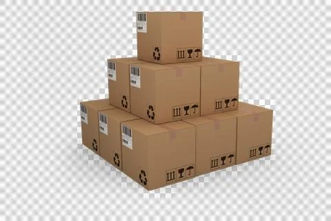 Stack of packed cardboard boxes 스톡 일러스트