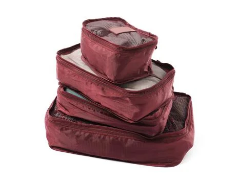 Stack of packing cubes isolated on white 写真素材