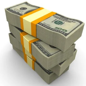 Stack of packs of 100 dollar American bills 스톡 일러스트