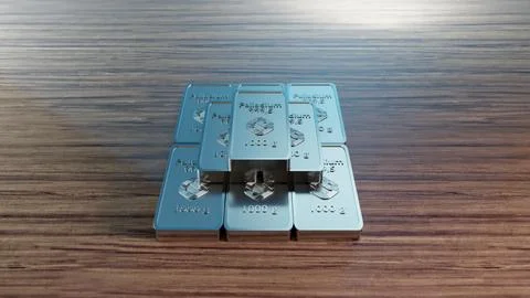 A Stack of Palladium Bars Stock Illustration