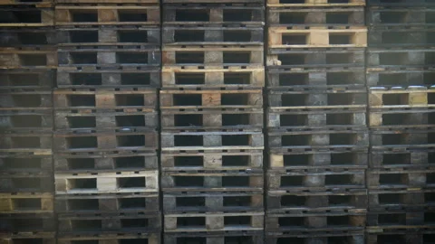 Stack pallets on the factory territory Stock-Footage 95759149