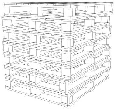 Stack of pallets Illustrazione stock