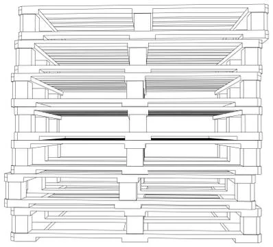 Stack of pallets 库存插图