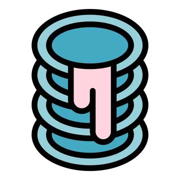 Stack of pancakes dripping with syrup icon vector illustration 스톡 일러스트