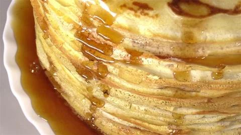 Stack of pancakes Stock Footage 46277553