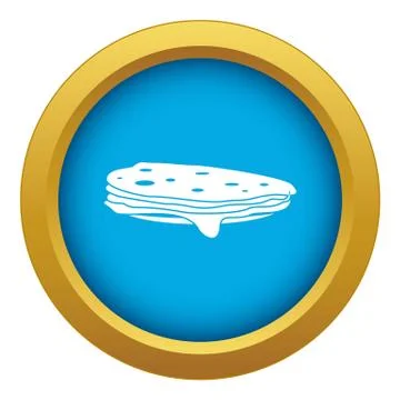 Stack of pancakes icon blue vector isolated Stock Illustration