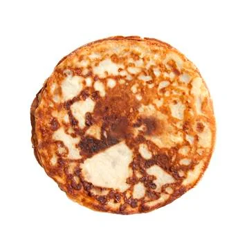 Stack of pancakes isolated over white, view from above Stock Photos