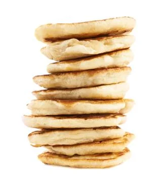 Stack of pancakes isolated Stock Photos