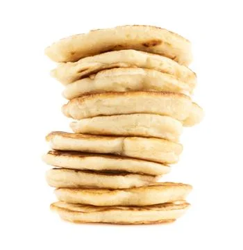 Stack of pancakes isolated Stock Photos
