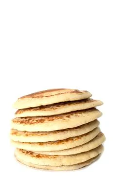 Stack of pancakes isolated on white background Stock Photos