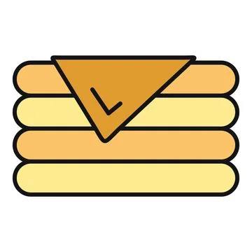 Stack of pancakes with melted butter icon Stock Illustration