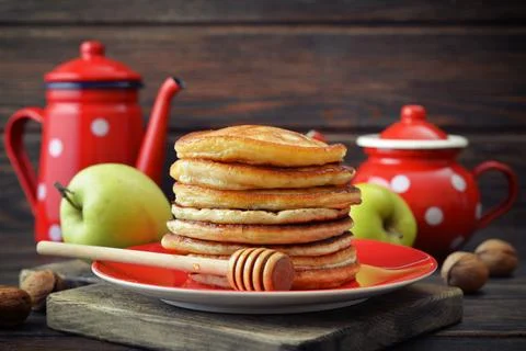 Stack of pancakes Stock Photos