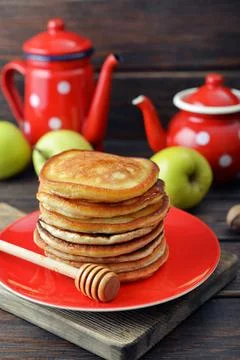 Stack of pancakes Stock Photos