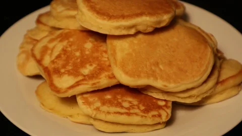 Stack of Pancakes on Plate for Breakfast Stock-Footage 127260721