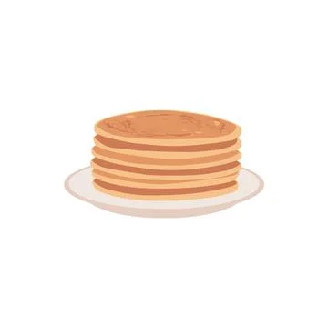Stack of pancakes on plate flat style, vector illustration Illustrazione stock
