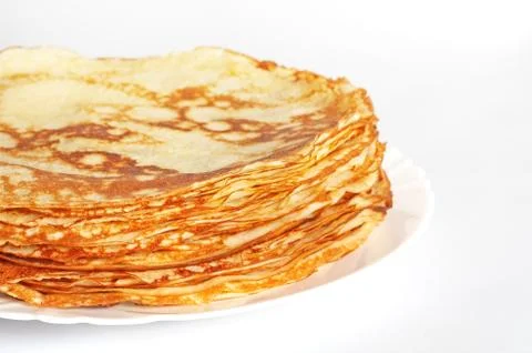 Stack of pancakes on the plate Stock Photos
