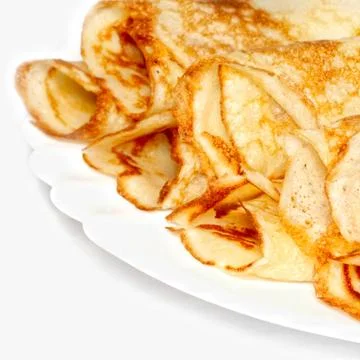 Stack of pancakes on the plate Stock Photos