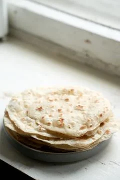 Stack of pancakes on a plate 写真素材