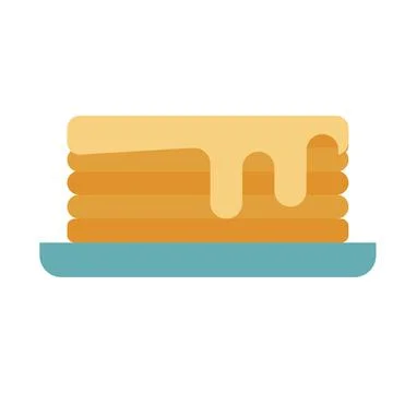 Stack of pancakes simple food icon in trendy style isolated on white backgrou Illustrazione stock