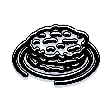 Stack of pancakes with syrup on a breakfast plate イラスト素材