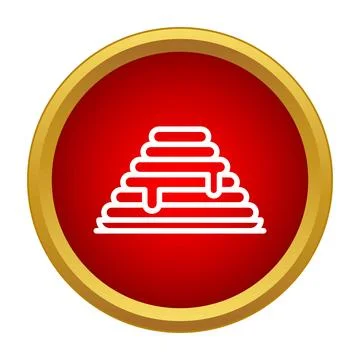 Stack of pancakes with syrup icon design Stock Illustration