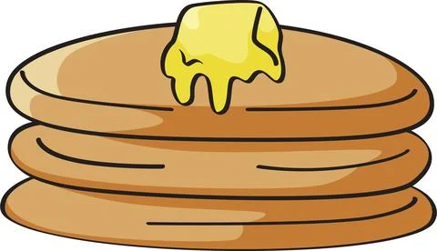 Stack of Pancakes with Syrup Illustration Stock Illustration