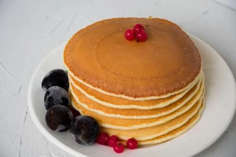 Stack of pancakes with syrup Stock Photos