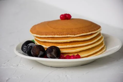 Stack of pancakes with syrup Stock Photos