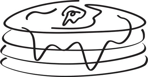 Stack of Pancakes with Toppings Illustration Stock Illustration