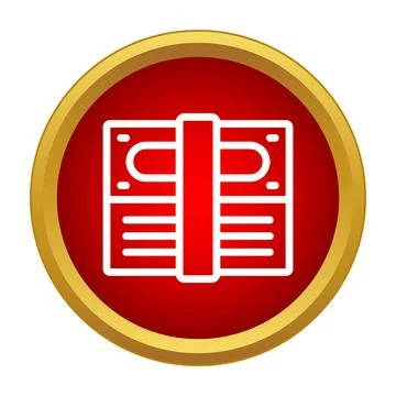 Stack of paper bills icon in red circle Stock Illustration