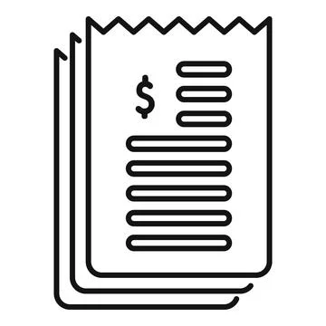 Stack of paper bills icon showing money spending Stock Illustration