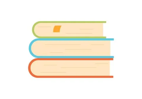 Stack of paper books or textbooks for reading at school lesson Illustration