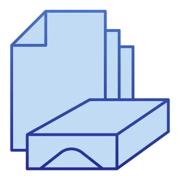 Stack of paper color icon. Box and sheets symbol, gradient style pictogram on Illustrazione stock