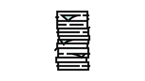 Stack paper document color icon animation Video stock 326099960