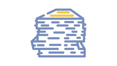 Stack paper document color icon animation Video stock 327271208