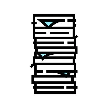 Stack paper document color icon vector illustration Stock Illustration