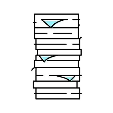 Stack paper document color icon vector illustration Illustrazione stock