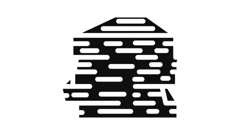 Stack paper document glyph icon animation Stock Footage 326746189