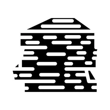 Stack paper document glyph icon vector illustration Illustrazione stock