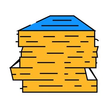 Stack paper document icon color illustration Stock Illustration