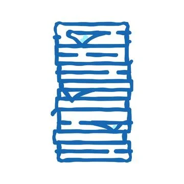 Stack paper document icon doodle illustration Stock Illustration