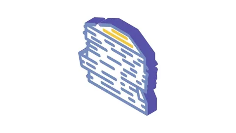 Stack paper document isometric icon animation Video stock 327294089