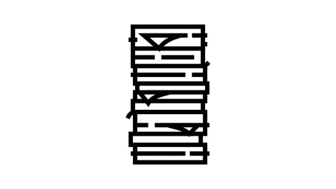 Stack paper document line icon animation Video stock 326136306