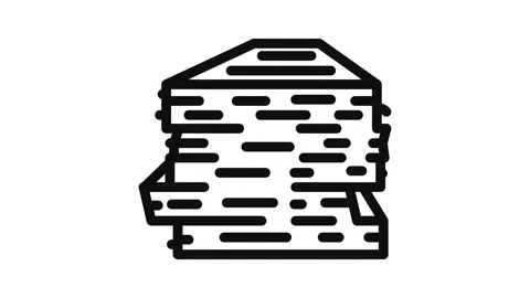 Stack paper document line icon animation Video stock 326765731