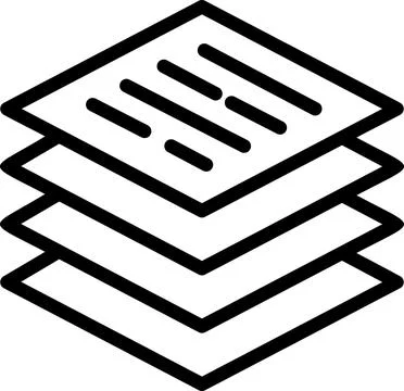 Stack of paper documents for data archive Illustrazione stock